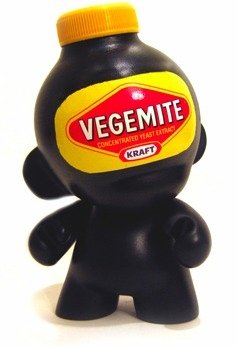 Vegemite Munny  figure by Sket One. Front view.