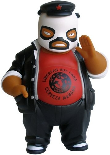 El Panda Anarchista figure by Frank Kozik, produced by Muttpop. Front view.