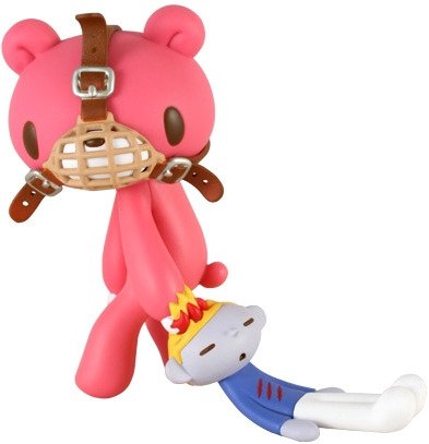 Gloomy Bear Muzzle Harness figure by Mori Chack, produced by Kidrobot. Front view.