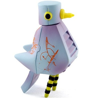Pidgy  figure by Damon Soule, produced by Kidrobot. Front view.