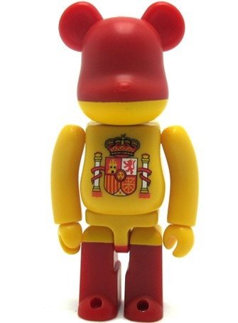 Spain - Flag Be@rbrick Series 19 figure, produced by Medicom Toy. Front view.