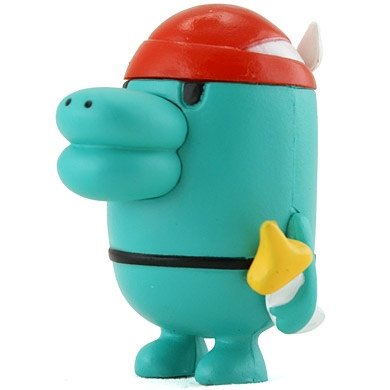 Aomidori figure by Devilrobots, produced by Kidrobot. Front view.