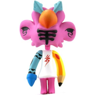 Kid Lreactivader Flowvex figure by Jk5, produced by Kidrobot. Front view.