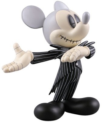 Mickey Mouse as Jack Skellington - UDF No.148 figure by Disney, produced by Medicom Toy. Front view.