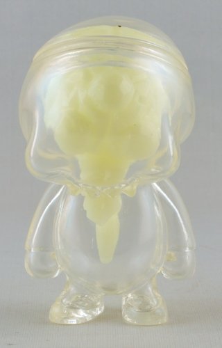 Clear & GID Young Gohst figure by Ferg X Grody Shogun, produced by Lulubell Toys. Front view.