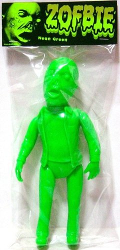 Zofbie Eaten Face - Neon Green figure by Kasutori, produced by Zollmen. Front view.