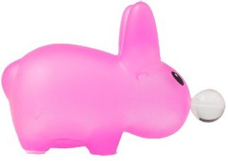 Happy Labbit figure by Frank Kozik, produced by Kidrobot. Front view.