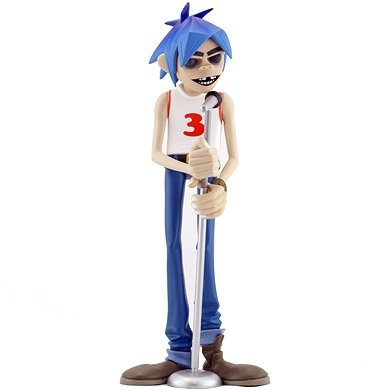 2D figure by Jamie Hewlett, produced by Kidrobot. Front view.