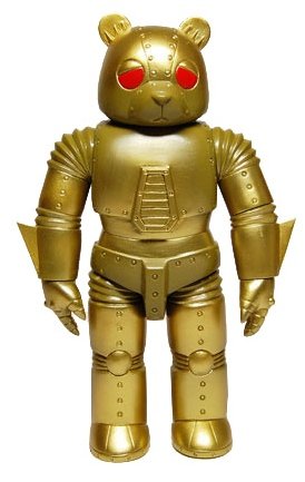 Mecha Sad Bear Kaiju figure by Luke Chueh, produced by Intheyellow. Front view.