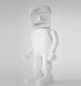 NEW SLIMBoy figure by Squarehead, produced by Squarehead. Front view.
