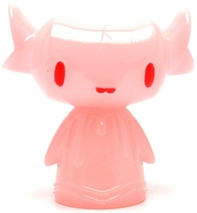 Fenton - Pink GID figure by Brian Flynn, produced by Super7. Front view.