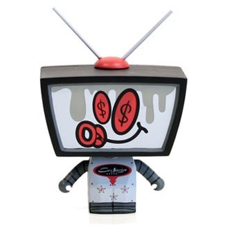 TV Head figure by Sket One, produced by Kaching Brands. Front view.