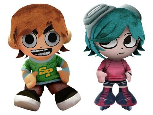 Scott Pilgrim & Ramona Flowers Set  figure, produced by Mezco. Front view.