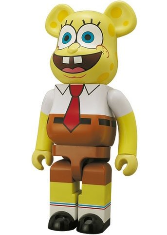 SpongeBob SquarePants Be@rbrick 1000% figure by Nickelodeon, produced by Medicom Toy. Front view.