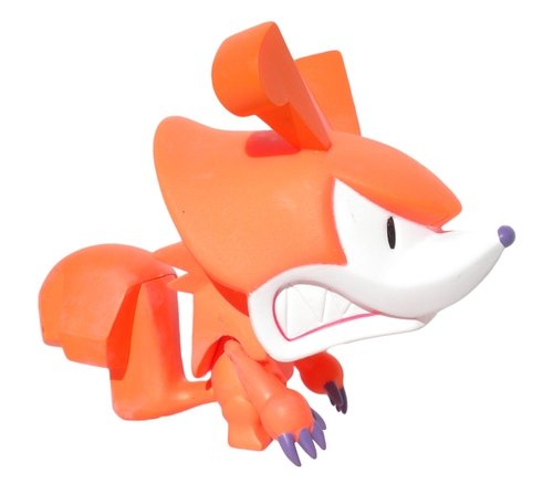 Squeezel (Orange) figure by Touma, produced by Play Imaginative. Front view.
