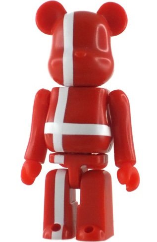 Denmark - Flag Be@rbrick Series 6 figure, produced by Medicom Toy. Front view.