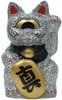 Mini Fortune Cat - Silver Glitter