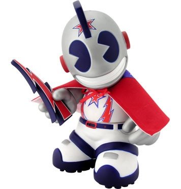 Kidrobot Mascot 12 - American Deluxe figure by Sket One, produced by Kidrobot. Front view.