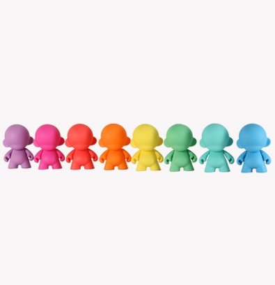 Mini Munny Multicolour (set) figure by Kidrobot, produced by Kidrobot. Front view.