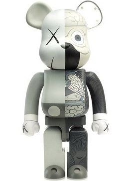 Dissected Companion Be@rbrick Mono - 1000% figure by Kaws, produced by Medicom Toy. Front view.