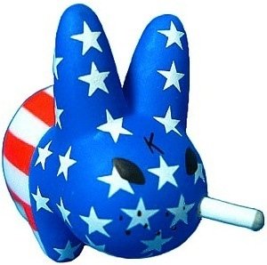 Stars and Stripes figure by Frank Kozik, produced by Kidrobot. Front view.