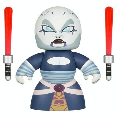 Asajj Ventress figure, produced by Hasbro. Front view.