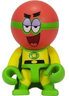 Superhero SpongeBob Trexi figure by Nickelodeon, produced by Play Imaginative. Front view.