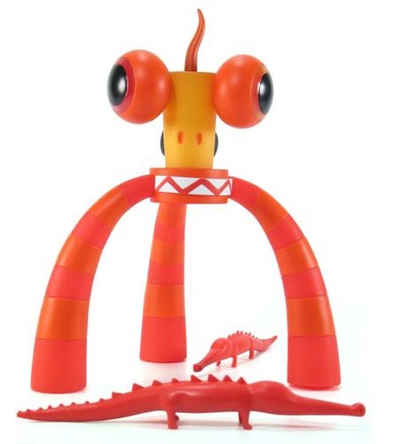 Bennzi in Orange figure by Nathan Jurevicius. Front view.
