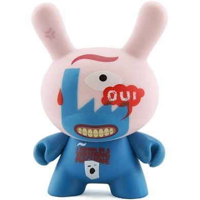 Jack Usine dunny figure by Jack Usine, produced by Kidrobot. Front view.