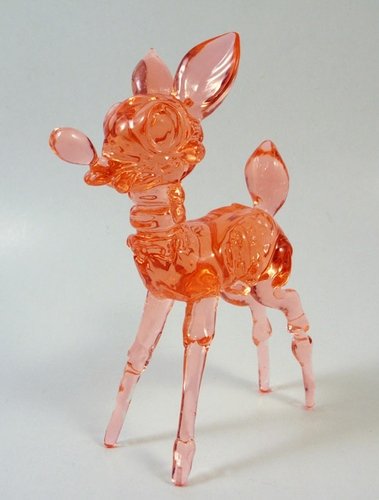 Sour Peach Zombambi figure by Brandt Peters, produced by Circus Posterus. Front view.