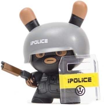 iPolice figure by Huck Gee, produced by Kidrobot. Front view.