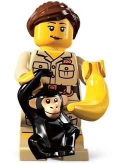 Zookeeper figure by Lego, produced by Lego. Front view.