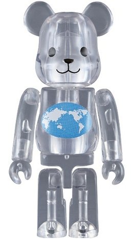 Earth Be@rbrick 100% figure, produced by Medicom Toy. Front view.