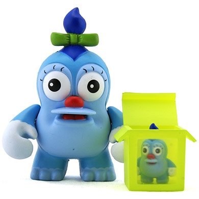 Funzo figure by Matt Groening, produced by Kidrobot. Front view.