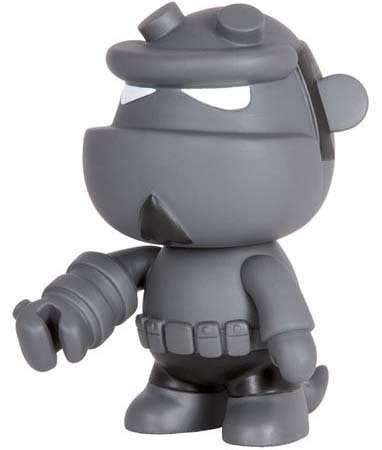 5 Mini Qee - Hellboy Gray Scale figure by Mike Mignola, produced by Toy2R. Front view.