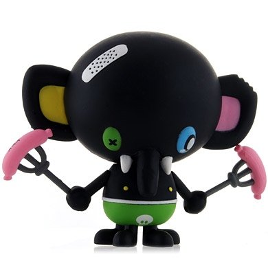 Black Rolo figure by Tado, produced by Kidrobot. Front view.
