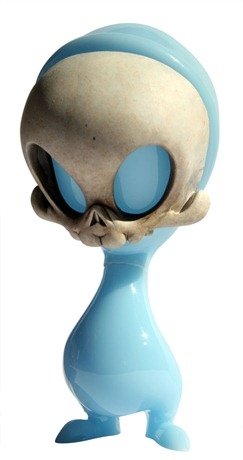 Indigo Fade Mini Skelve figure by Kathie Olivas And Brandt Peters, produced by Circus Posterus. Front view.
