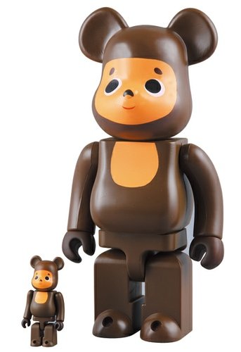 Cheburashka Be@rbrick 100% & 400% Set figure by Cheburashka Project, produced by Medicom Toy. Front view.