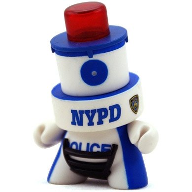 NYPD  figure by Sket One, produced by Kidrobot. Front view.