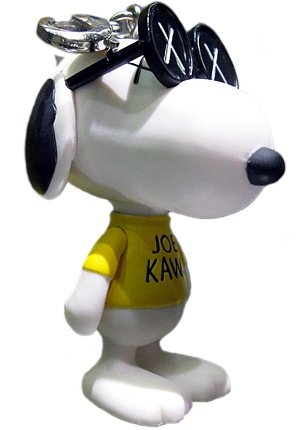 Joe Kaws Keychain figure by Kaws, produced by Original Fake. Front view.