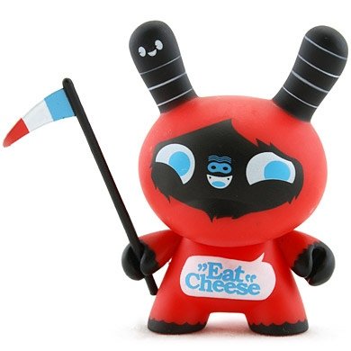 123KLAN dunny figure by 123Klan, produced by Kidrobot. Front view.