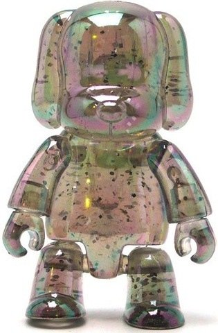 Metallic Dog Qee - Clear Glitter  figure, produced by Toy2R. Front view.