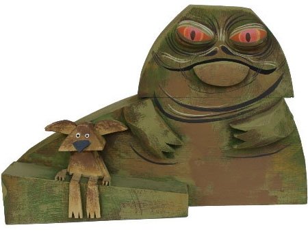 Jabba figure by Amanda Visell, produced by Switcheroo. Front view.