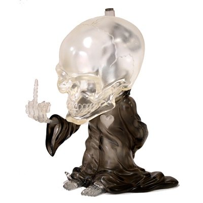 Lil Mort  - Clear figure by Coop, produced by Munky King. Front view.