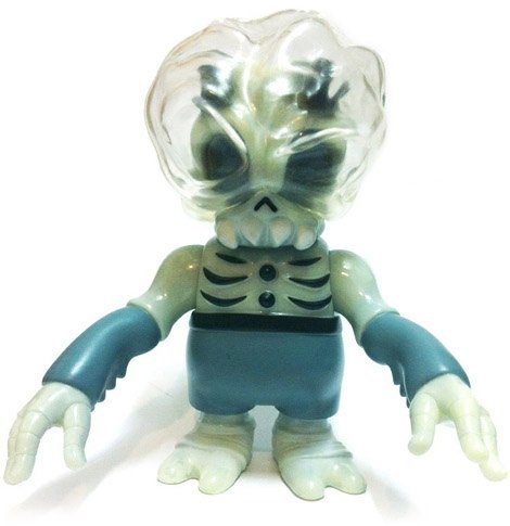 The Grim North Andy Rides Again Skull Brain figure, produced by Secret Base. Front view.