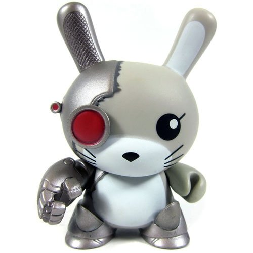 Chuckboy Cyborg Dunny figure by Chuckboy, produced by Kidrobot. Front view.