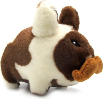 Cow Stache Labbit - 7 figure by Frank Kozik, produced by Kidrobot. Front view.