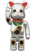 Maneki Neko Be@rbrick 400% - Beckoning Cat Silver