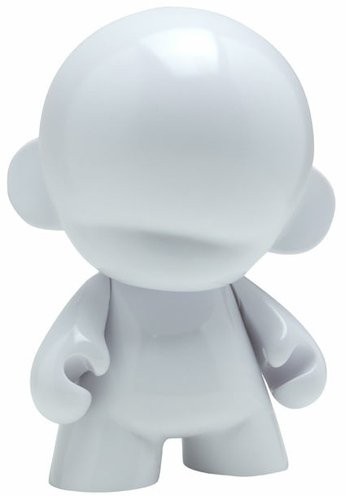 Mega Munny 20 - Glossy White figure, produced by Kidrobot. Front view.