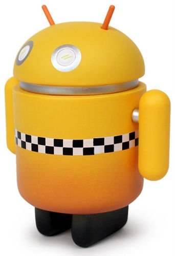 Taxi  figure by Andrew Bell, produced by Dyzplastic. Front view.